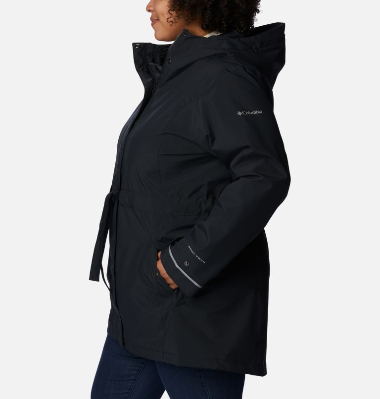 Thumbnail: Women's Here And There Rain Trench II - Plus Size, Color: Black, image 3