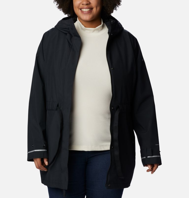 Women's Here And There Trench II Jacket - Plus Size, Color: Black, image 6