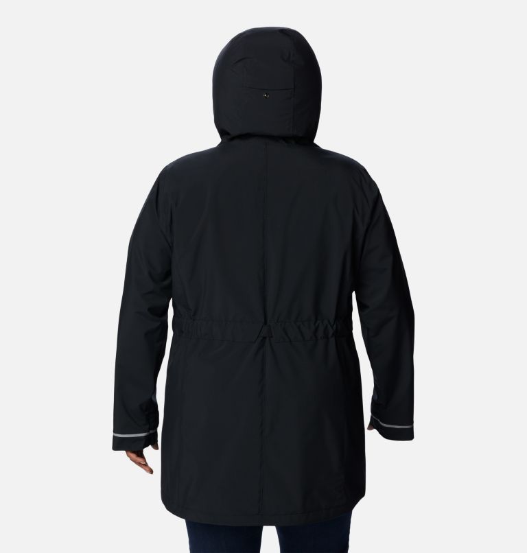 Thumbnail: Women's Here And There Trench II Jacket - Plus Size, Color: Black, image 2