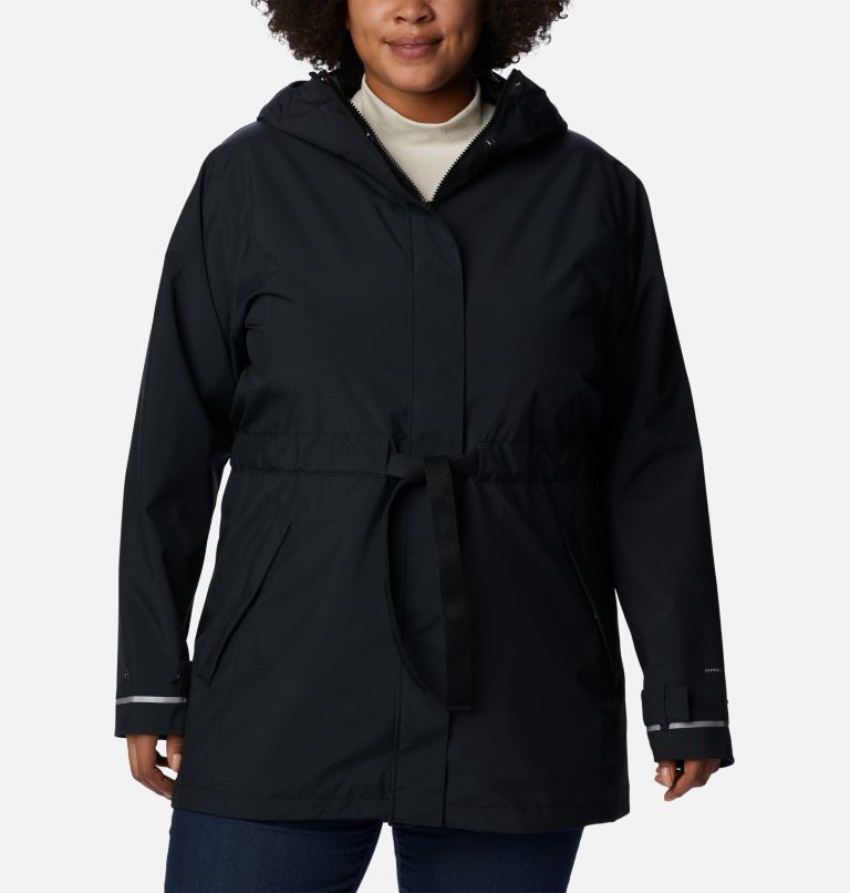 Thumbnail: Women's Here And There Trench II Jacket - Plus Size, Color: Black, image 1