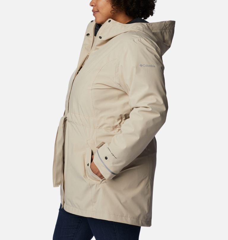 Women's Here And There Rain Trench II - Plus Size, Color: Ancient Fossil, image 3