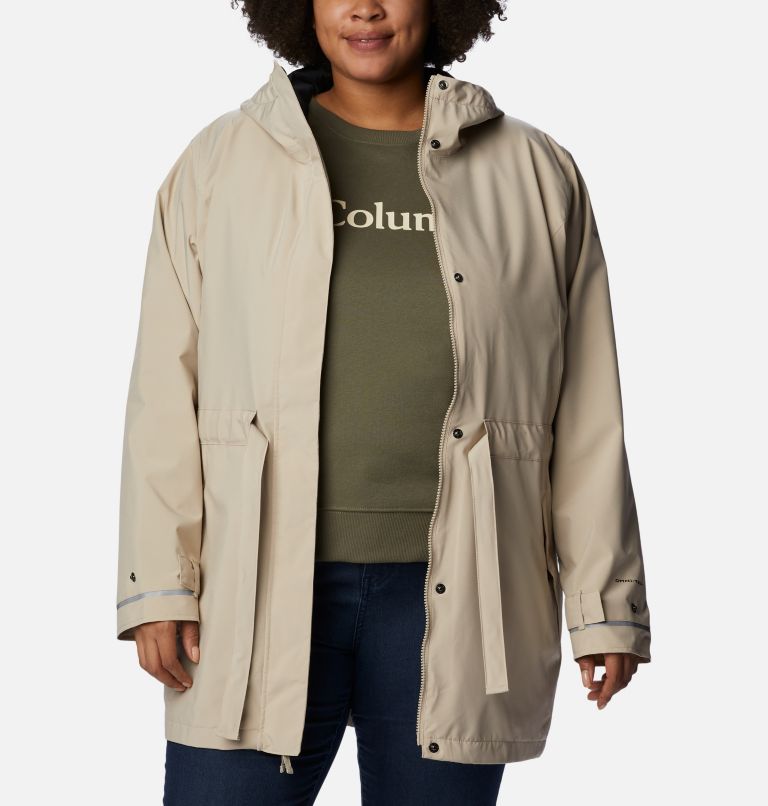 Women's Here And There Rain Trench II - Plus Size, Color: Ancient Fossil, image 6