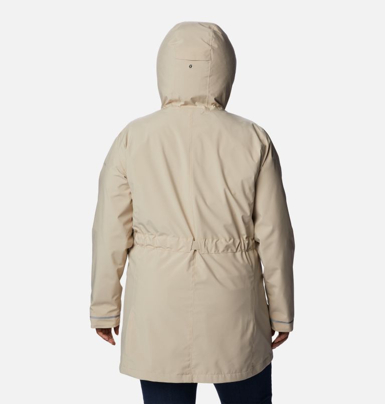 Thumbnail: Women's Here And There Rain Trench II - Plus Size, Color: Ancient Fossil, image 2