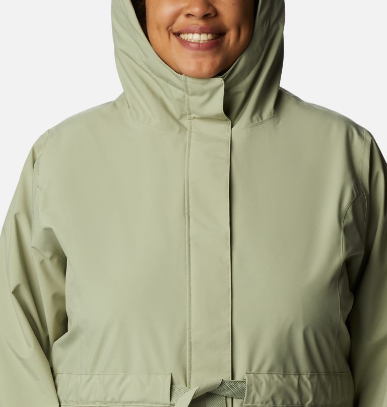 Women's Here And There Rain Trench II - Plus Size, Color: Safari, image 4