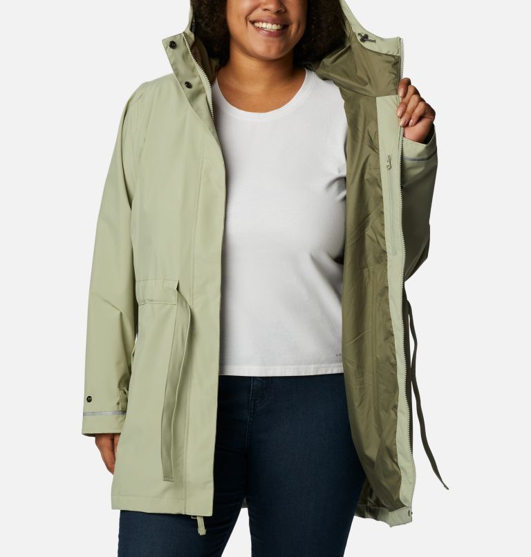 Women's Here And There Rain Trench II - Plus Size, Color: Safari, image 5