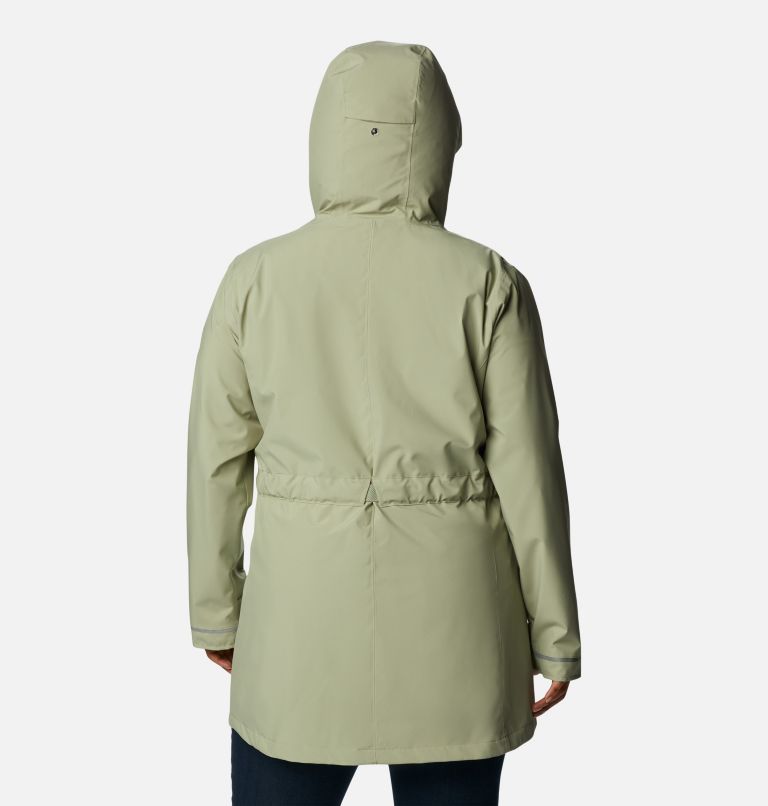 Thumbnail: Women's Here And There Rain Trench II - Plus Size, Color: Safari, image 2