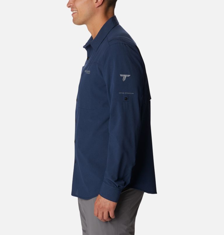 Thumbnail: Men's Titan Pass 2.0 Irico Long Sleeve Shirt, Color: Collegiate Navy, image 3