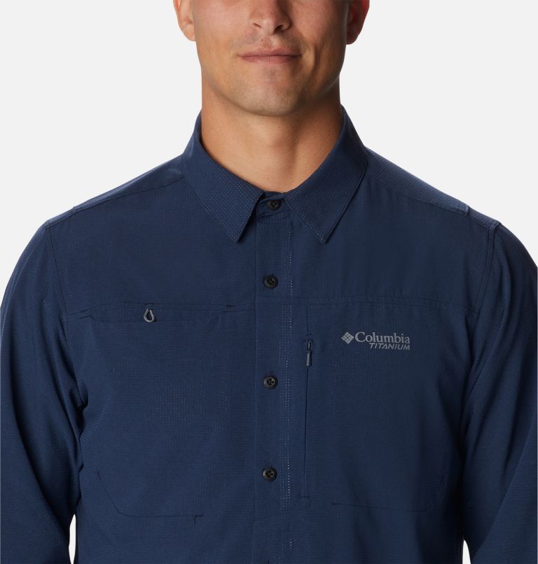 Thumbnail: Men's Titan Pass 2.0 Irico Long Sleeve Shirt, Color: Collegiate Navy, image 4