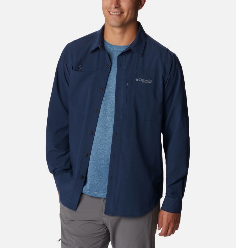 Men's Titan Pass 2.0 Irico Long Sleeve Shirt, Color: Collegiate Navy, image 6