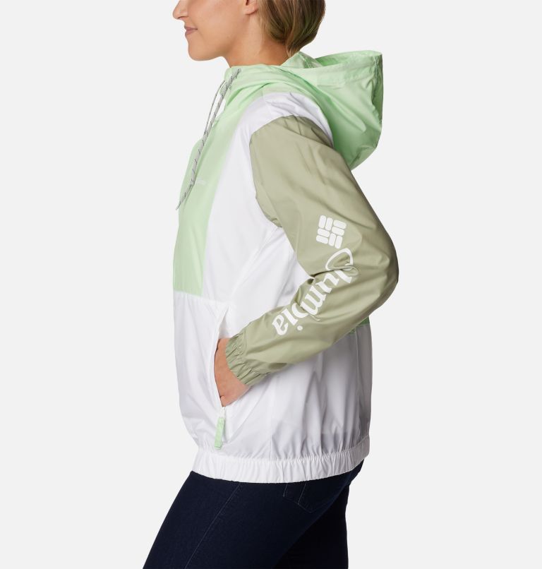 Women's Lily Basin Colorblock Jacket, Color: Key West, Safari, White, image 3