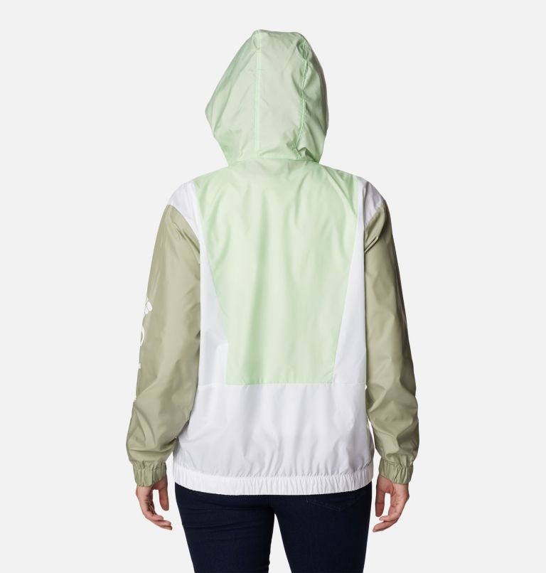 Women's Lily Basin Colorblock Jacket, Color: Key West, Safari, White, image 2