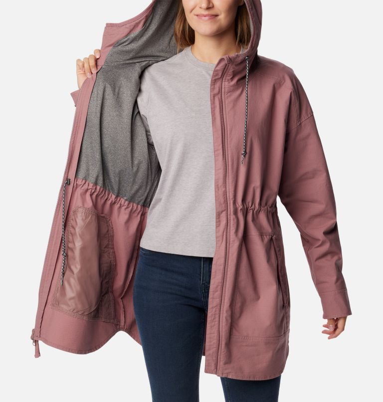 Women's Sage Lake Long Lined Jacket, Color: Fig, image 5