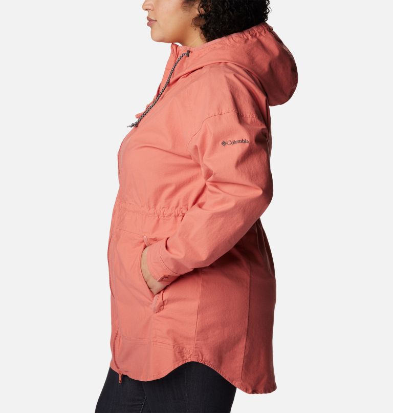 Thumbnail: Women's Sage Lake Long Lined Jacket - Plus Size, Color: Dark Coral, image 3