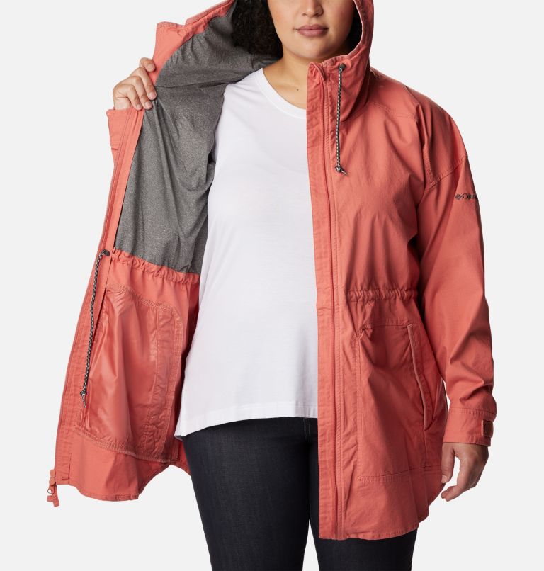 Thumbnail: Women's Sage Lake Long Lined Jacket - Plus Size, Color: Dark Coral, image 5