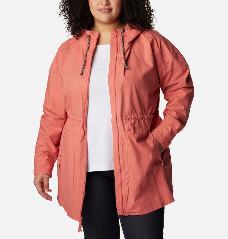 Women's Sage Lake Long Lined Jacket - Plus Size, Color: Dark Coral, image 6