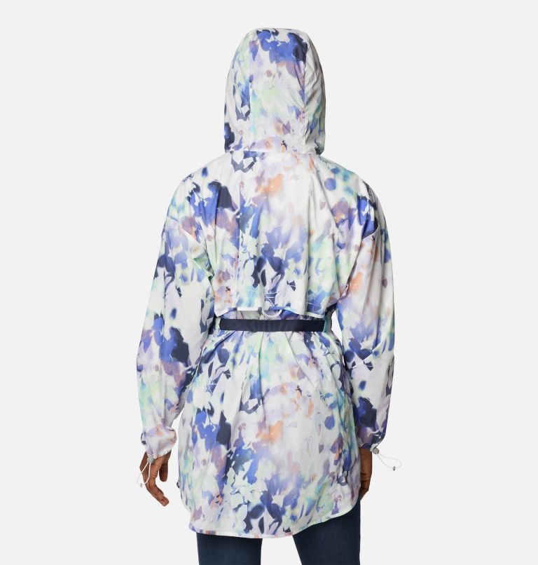 Women’s Parkette Long Wind Jacket, Color: White Impressions Print, image 2