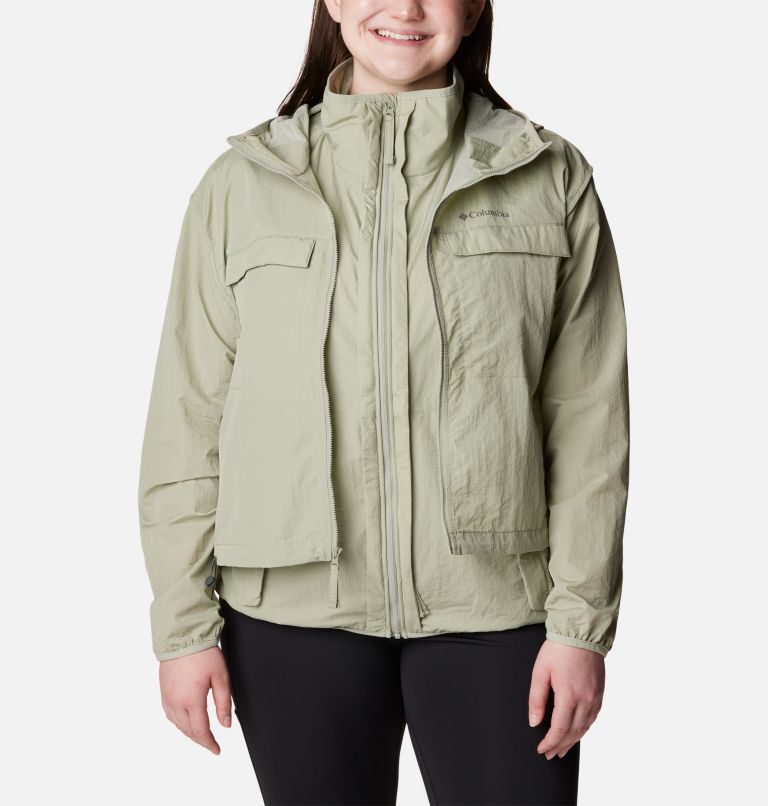 Thumbnail: Women's Spring Canyon Wind Interchange Jacket - Plus Size, Color: Safari, image 11