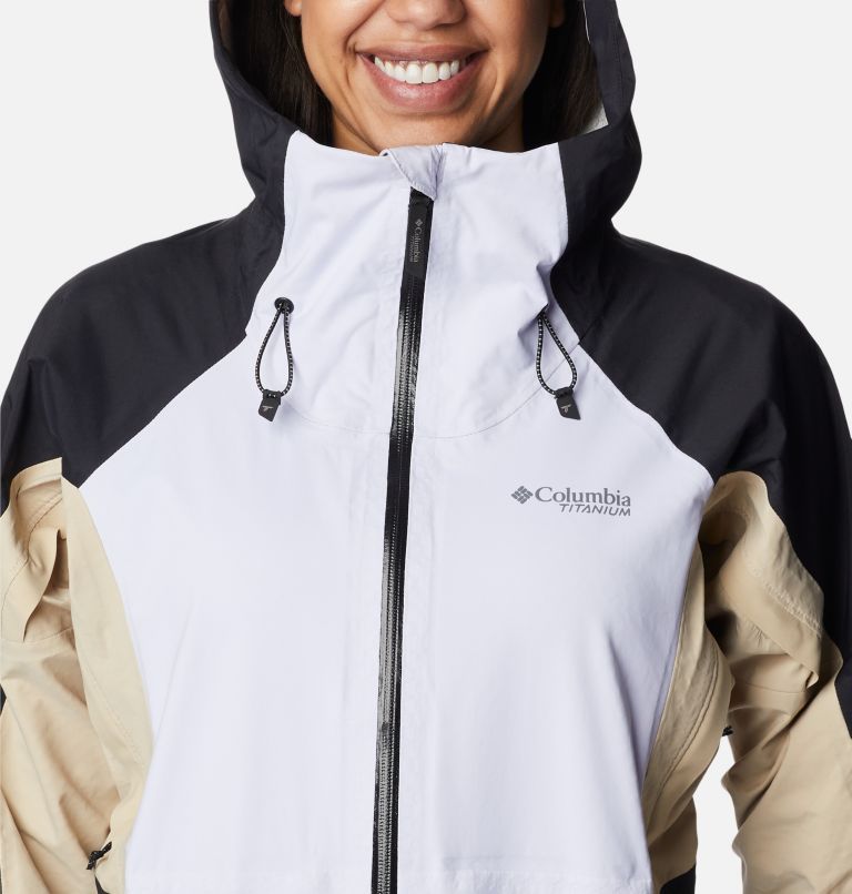Thumbnail: Chaqueta impermeable Mazama Trail para mujer, Color: Purple Tint, Black, Ancient Fossil, image 4