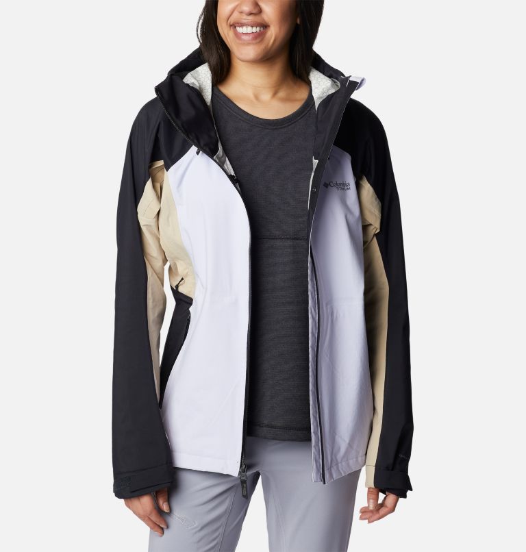 Women's Mazama Trail Waterproof Jacket, Color: Purple Tint, Black, Ancient Fossil, image 11