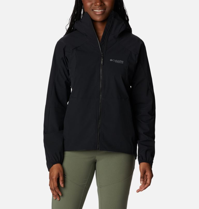 Thumbnail: Women's Platinum Peak Softshell Jacket, Color: Black, image 1