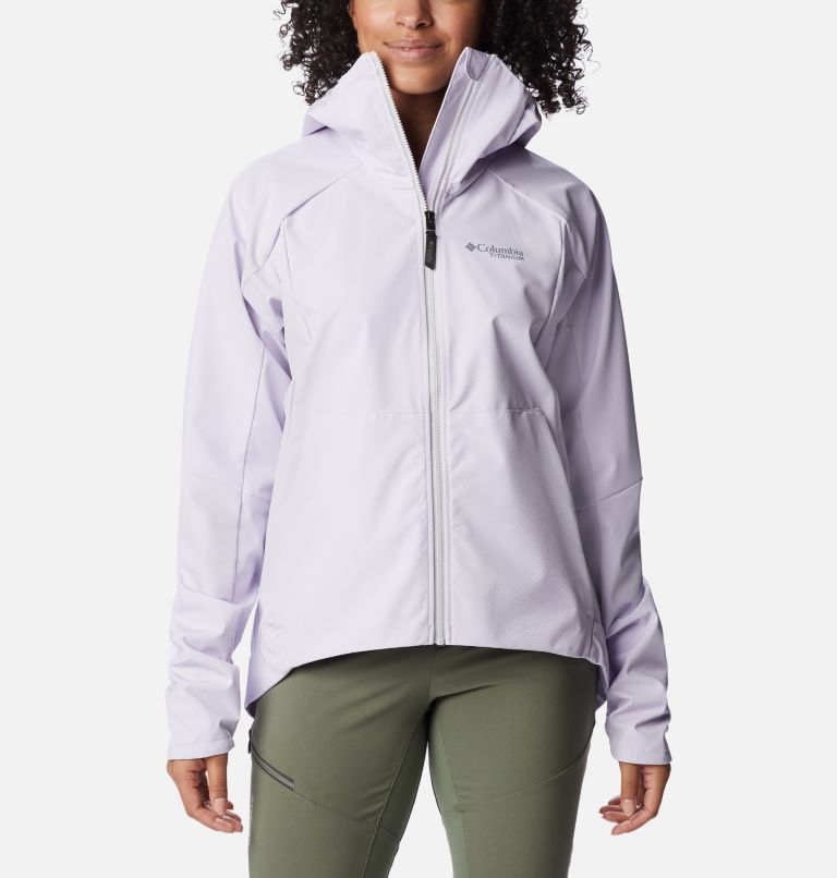 Thumbnail: Women's Platinum Peak Softshell Jacket, Color: Purple Tint, image 1