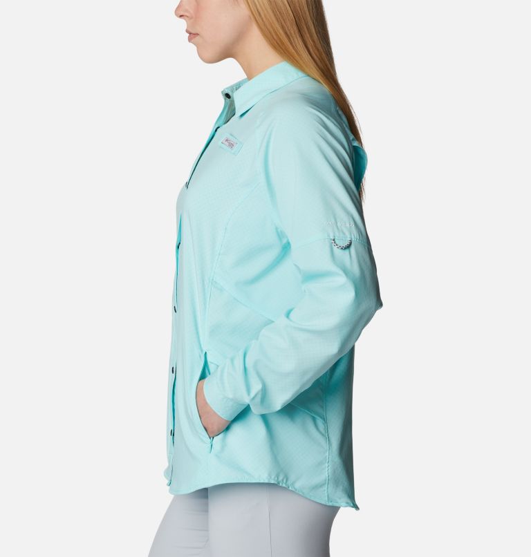 Thumbnail: Women's PFG Cool Release Airgill Long Sleeve Shirt, Color: Gulf Stream, image 3