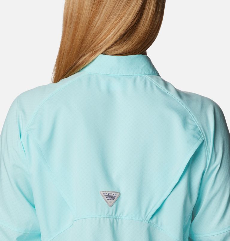 Women's PFG Cool Release Airgill Long Sleeve Shirt, Color: Gulf Stream, image 5