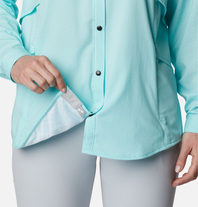 Thumbnail: Women's PFG Cool Release Airgill Long Sleeve Shirt, Color: Gulf Stream, image 8