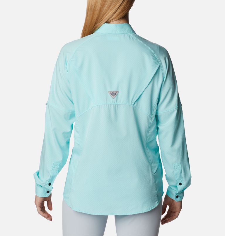 Women's PFG Cool Release Airgill Long Sleeve Shirt, Color: Gulf Stream, image 2