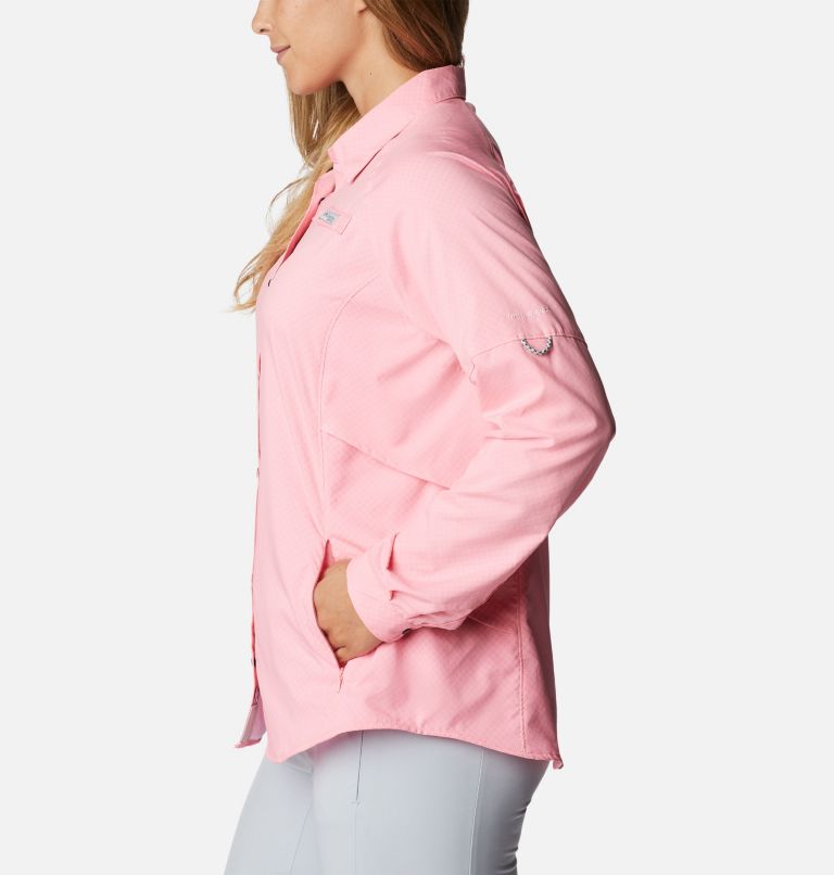 Thumbnail: Women's PFG Cool Release Airgill Long Sleeve Shirt, Color: Pink Pop, image 3