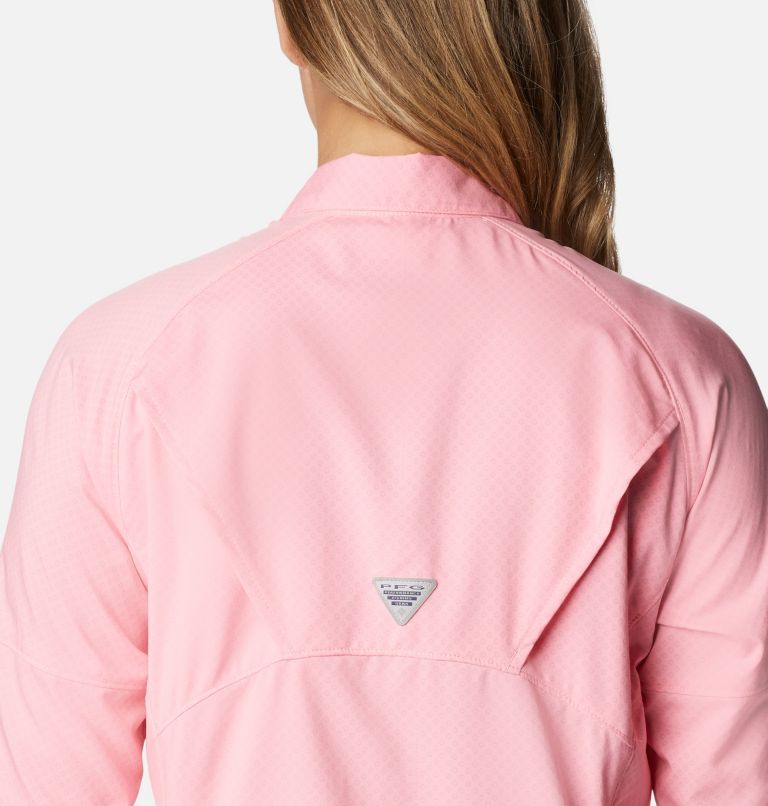 Thumbnail: Women's PFG Cool Release Airgill Long Sleeve Shirt, Color: Pink Pop, image 5