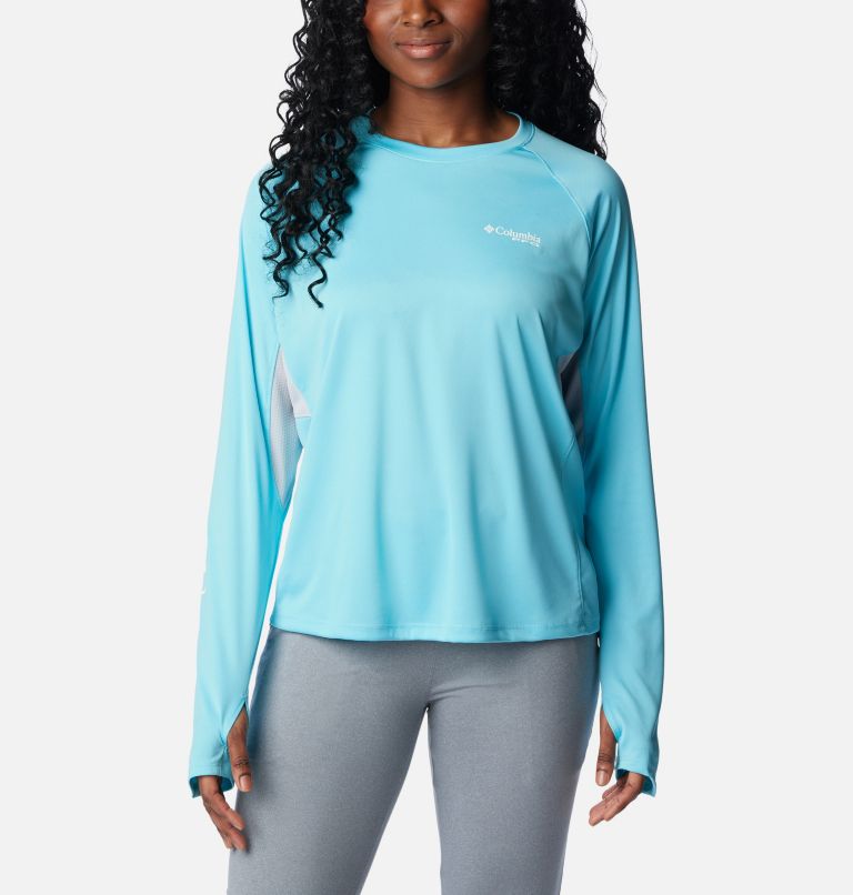 Chandail à manches longues aéré PFG Tidal Tee Femme, Color: Opal Blue, image 1