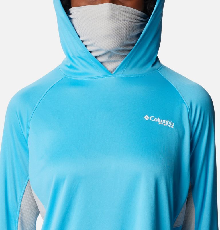 Columbia Women's Tidal Tee Heather Long Sleeve, Atoll Heather/White