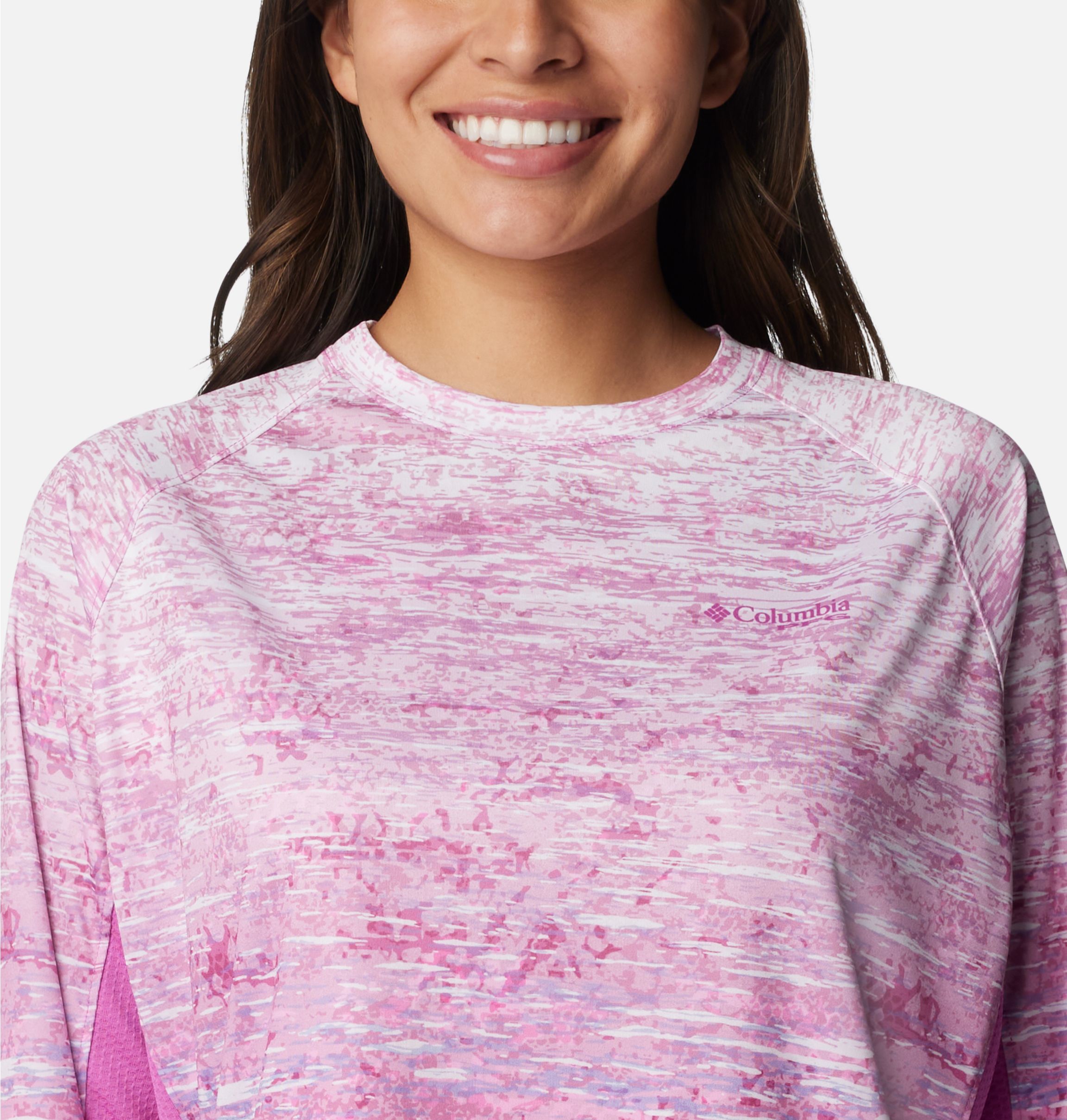 Women's Super Tidal Tee Vent Long Sleeve Shirt - Pink Pop Camo Gradient -  (Past Season) - Ramsey Outdoor