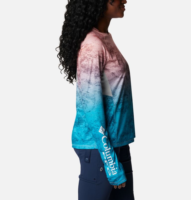 Super Tidal Tee Vent Long Sleeve | 848 | XS, Color: Light Coral Camo Gradient, image 3