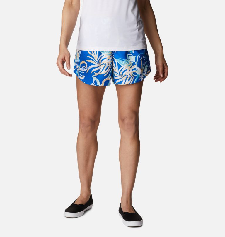 Thumbnail: Women's PFG Super Tamiami Pull-On Shorts, Color: Blue Macaw Tropic Multilines, image 1