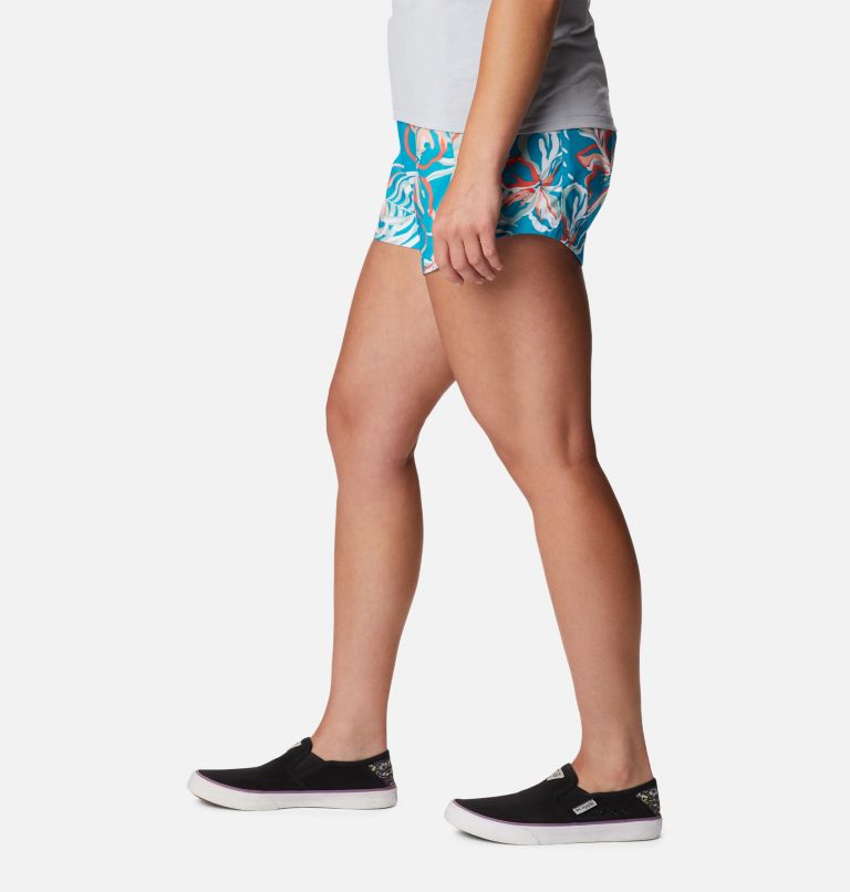 Women's PFG Super Tamiami Pull-On Shorts, Color: Ocean Teal Tropic Multilines, image 3