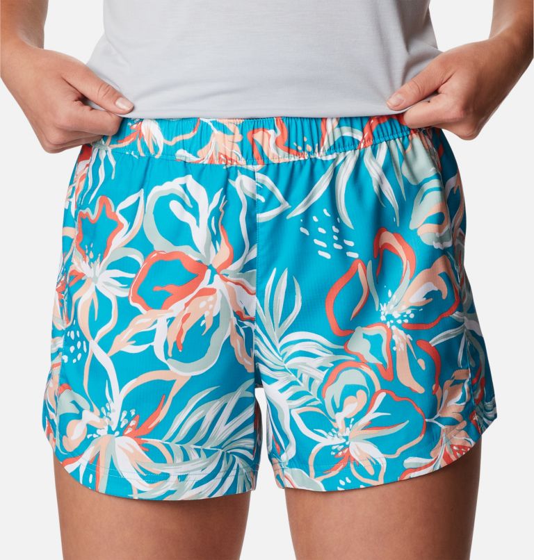 Women's PFG Super Tamiami Pull-On Shorts, Color: Ocean Teal Tropic Multilines, image 4