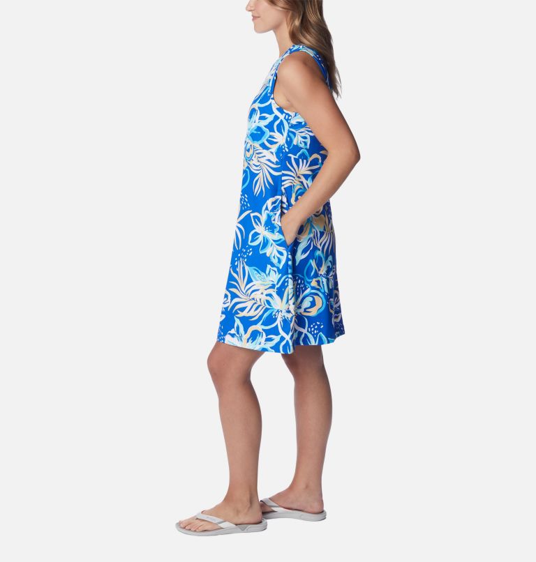 Thumbnail: Women's PFG Freezer Tank Dress, Color: Blue Macaw Tropic Multilines, image 3
