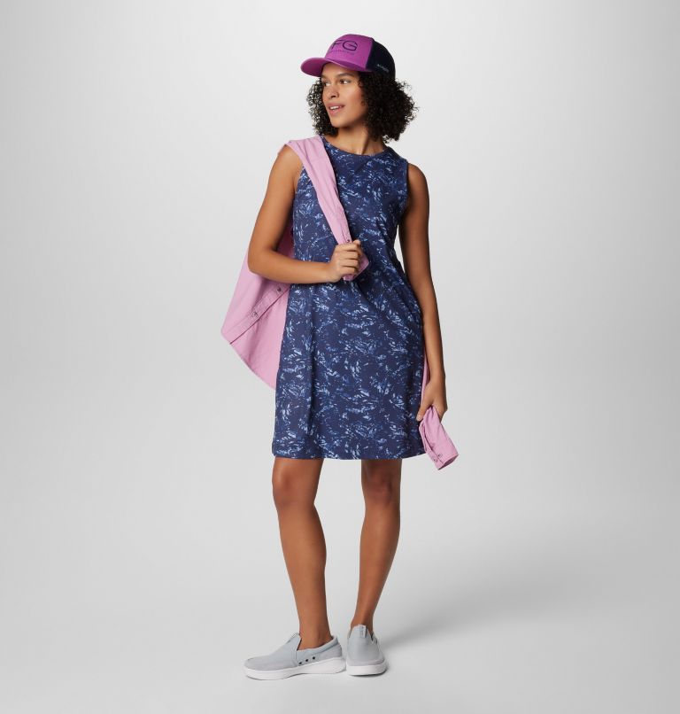Women's PFG Freezer Tank Dress, Color: Nocturnal Winding Waters, image 3