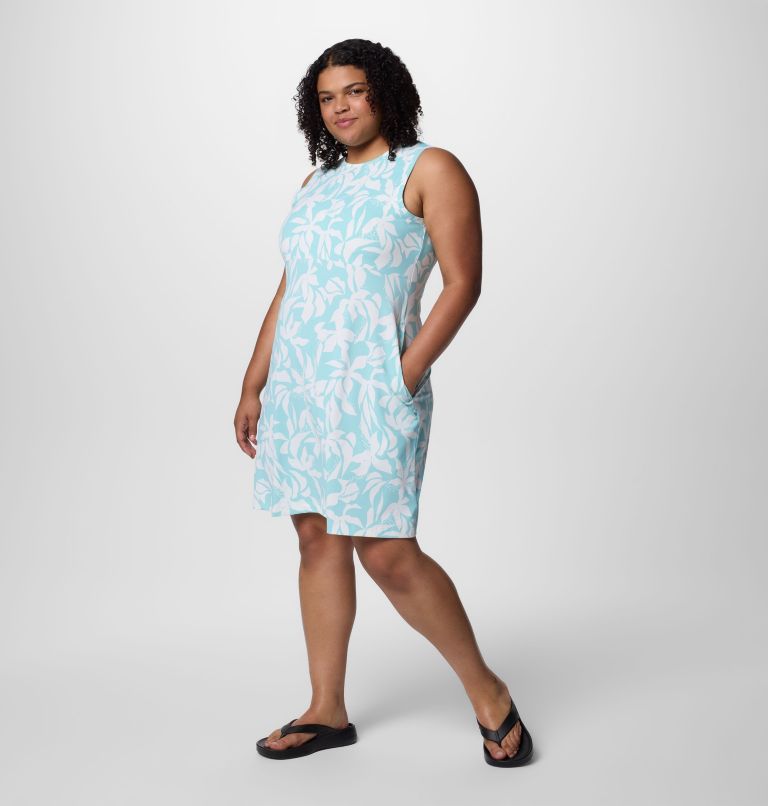 Women's PFG Freezer Tank Dress - Plus Size, Color: Spray Broadleaf, image 3
