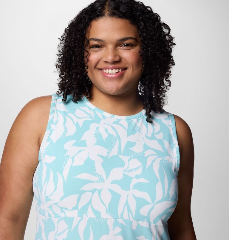 Women's PFG Freezer Tank Dress - Plus Size, Color: Spray Broadleaf, image 4