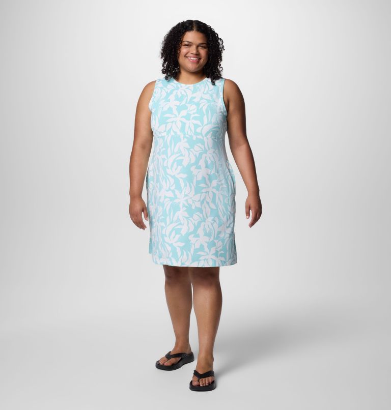 Women's PFG Freezer Tank Dress - Plus Size, Color: Spray Broadleaf, image 1