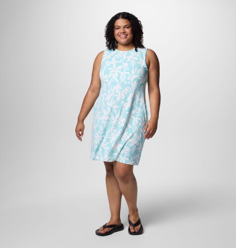 Women's PFG Freezer Tank Dress - Plus Size, Color: Spray Broadleaf, image 5