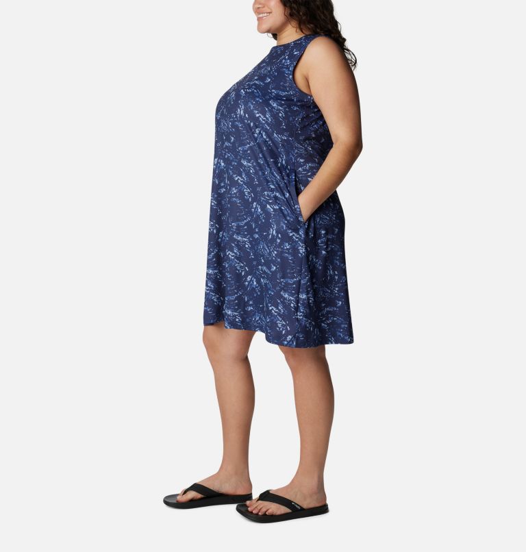 Women's PFG Freezer Tank Dress - Plus Size, Color: Nocturnal Winding Waters, image 3
