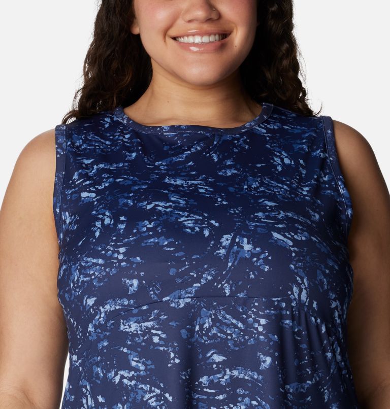 Women's PFG Freezer Tank Dress - Plus Size, Color: Nocturnal Winding Waters, image 4