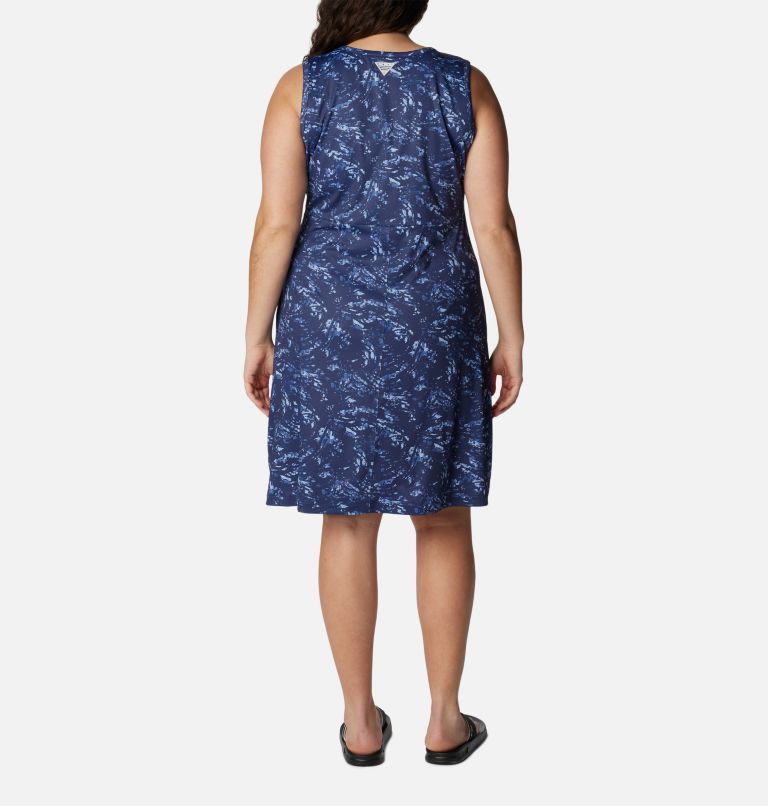 Women's PFG Freezer Tank Dress - Plus Size, Color: Nocturnal Winding Waters, image 2