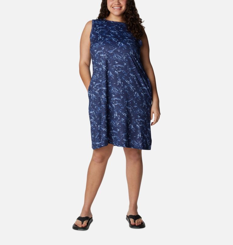 Women's PFG Freezer Tank Dress - Plus Size, Color: Nocturnal Winding Waters, image 1