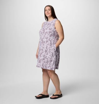 Women's PFG Freezer Tank Dress - Plus Size, Color: Shale Purple Broadleaf, image 3