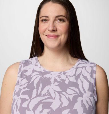 Women's PFG Freezer Tank Dress - Plus Size, Color: Shale Purple Broadleaf, image 4